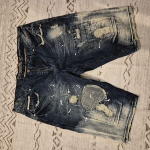 Distressed Denim Shorts